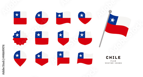 Chile flag icon set vector illustration