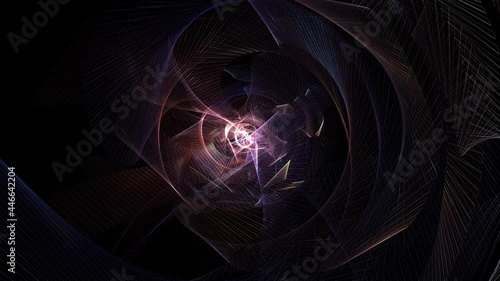 Abstract visual art technology wire mesh wave rotation loop animation. 4K 3D seamless loop CG motion dynamic flow futuristic wiremesh vortex tunnel motion for business, hi-tech, intro, background. photo