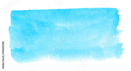 Blue watercolor hand painted background isolated on white background