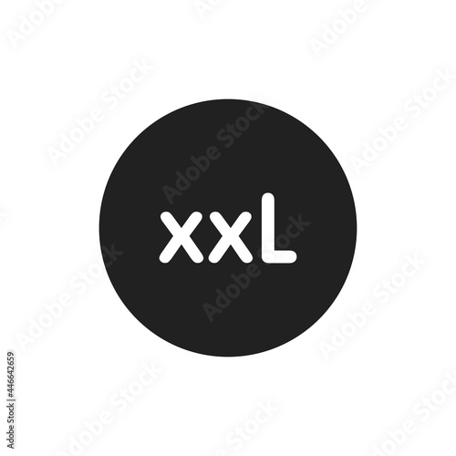 Clothes size icon isolated on white background. XXL size. Vector illustration