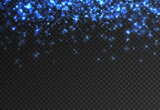 Neon blue sparkling star dust trail light.