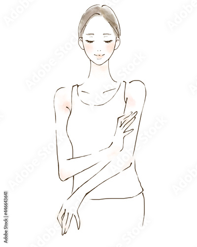 Obraz na płótnie 予防接種後のケア 女性のイラスト w salonie