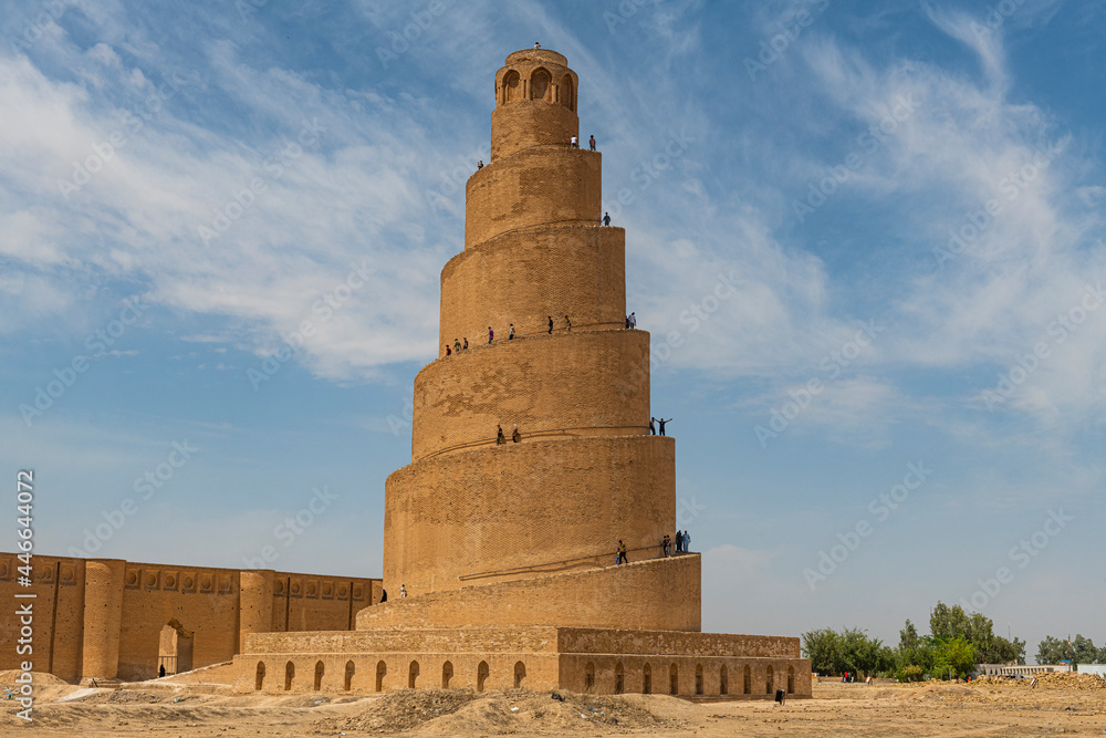 Spiral minaret of the Great Mosque of Samarra, UNESCO World Heritage ...