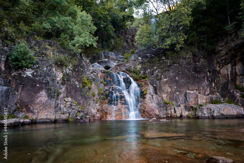 Tahiti waterfall in Geres National Park, Norte, Portugal photo