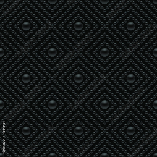 Black luxury background with beads. Seamless vector illustration. 