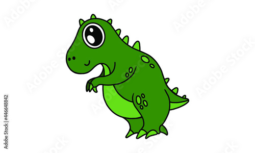 Cute dino illustration in colorful style. Animated dinosaur collection for elements  printed projects  stationery  educational tools for kids  etc. Funny animal illustration in graphics. 