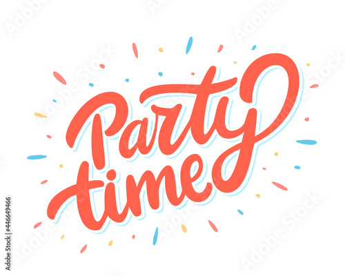 Party time. Vector lettering banner. 