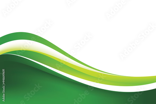 Abstract Smooth Green Natural Wavy Background Design Template Vector, Green Flowing Background Element with Copy Space for Text