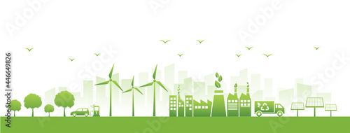 Banner design for Sustainability development and Eco friendly concept, Vector illustration