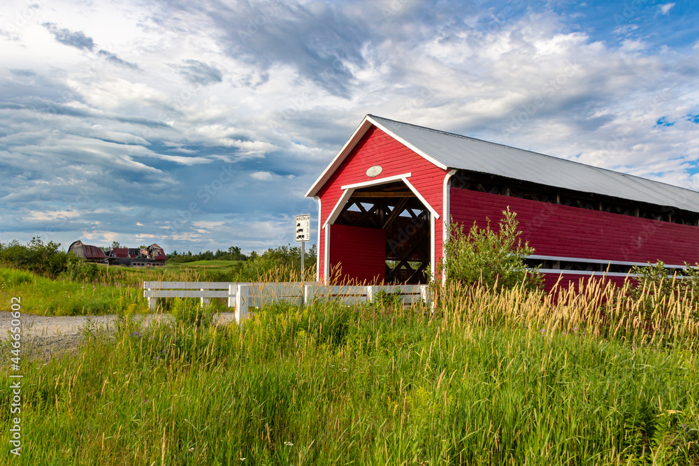 Rouge bridge, Municipality of Ste-Jeanne-d'Arc, Saguenay-Lac St-Jean, Quebec, Canada. Rouge bridge, Municipality of Ste-Jeanne-d'Arc, Saguenay-Lac St-Jean, Quebec, Canada.