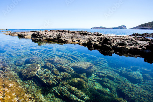 Pou des Lleó. Beautiful crystal clear beach in Ibiza