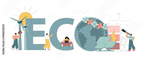 Ecology. Alternative energy. People care about the planet