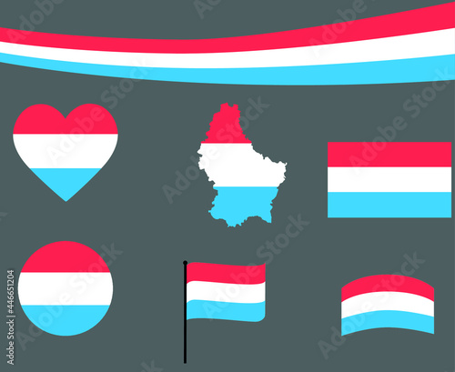 Luxembourg Flag Map Ribbon And Heart Icons Vector Illustration Abstract Design Elements collection Free Download Luxembourg Flag Map Ribbon And Heart Icons Vector Illustration Abstract Design Elements collection - GFXLoad