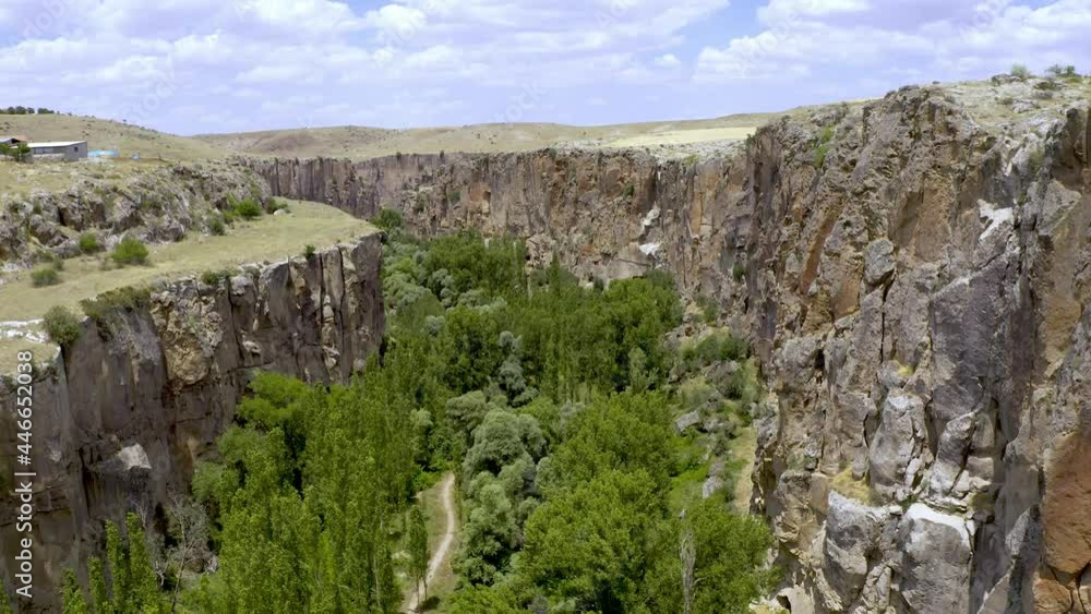 Aerial, Ihlara Valley Gorge, Cappadocia, Turkey Aerial, Ihlara Valley Gorge, Cappadocia, Turkey