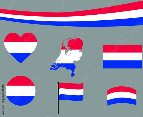 Free Download Netherlands Flag Map Ribbon And Heart Icons Vector Illustration Abstract Design Elements collection - GFXLoad