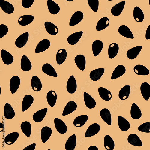 Sunflower seeds pattern vector illustration, seamless background