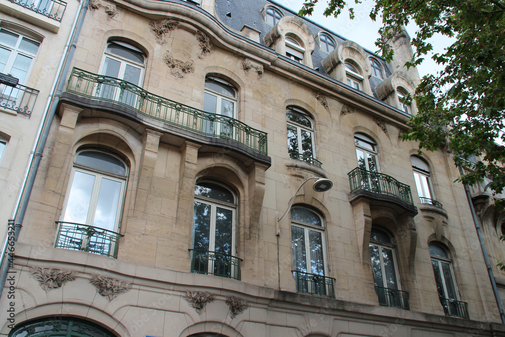 art nouveau houses in nancy in lorraine (france)