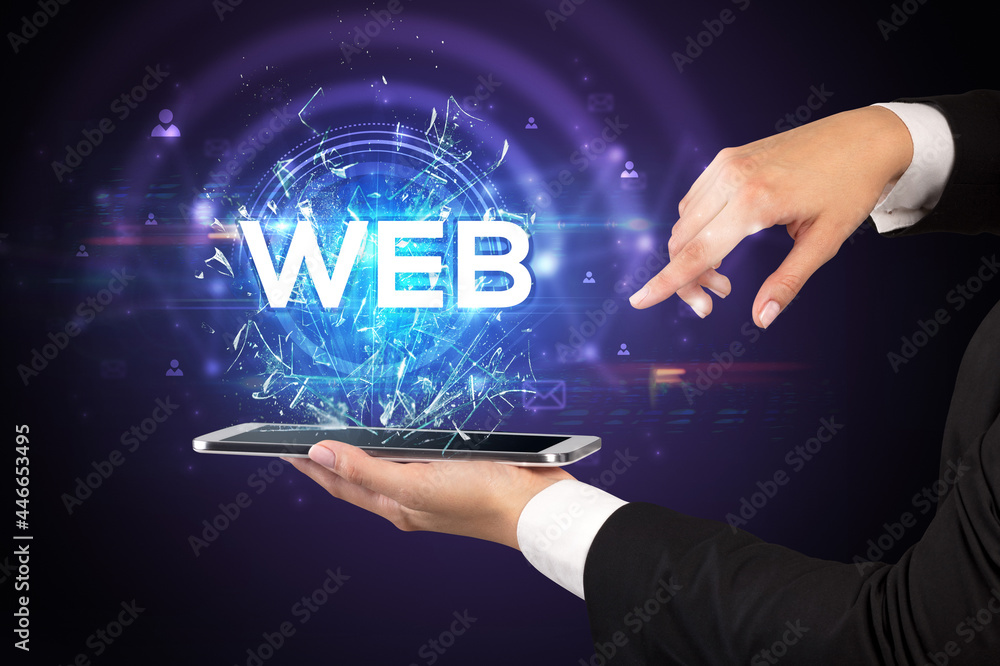 Close-up of a touchscreen with abbreviation. Close-up of a touchscreen with abbreviation.