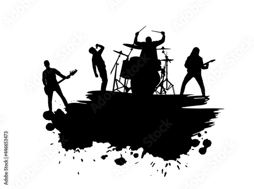 Alternative Band Musicians Silhouettes with Scatter Brushes