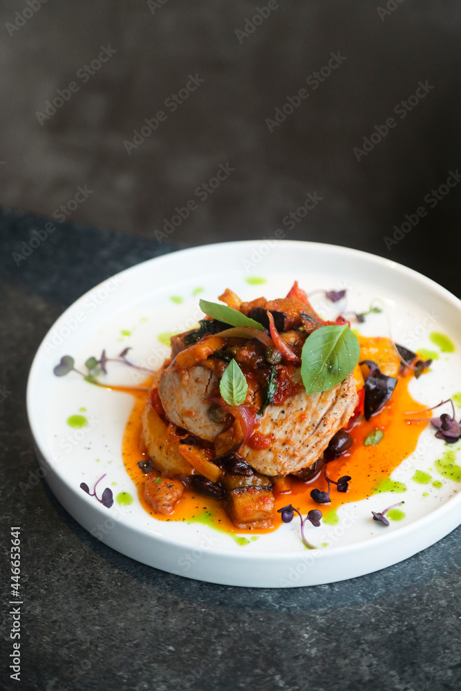 Grilled tuna steak with vegetables Grilled tuna steak with vegetables