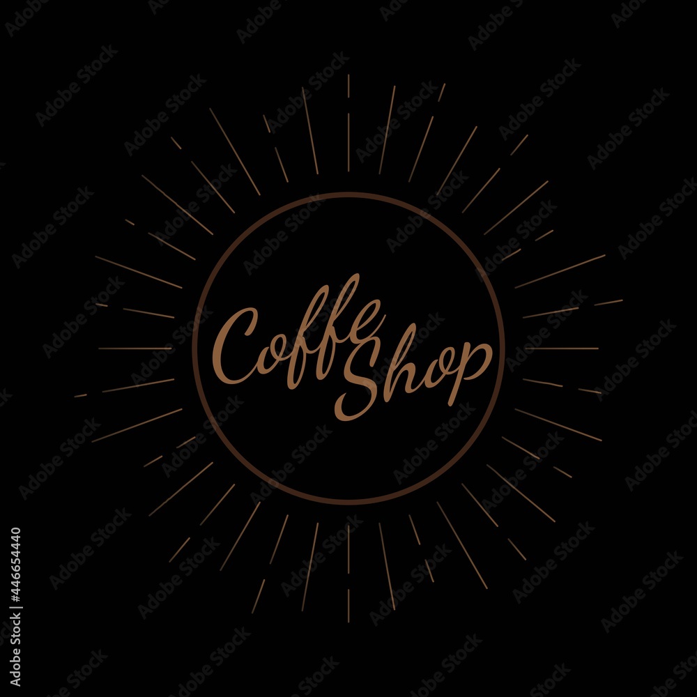 Fototapeta premium coffee shop. Handwritten circular calligraphy lettering for greeting cards, t-shirt print, posters, prints for home decorations. Vector illustration