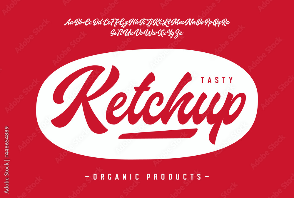 Tasty Ketchup. Brush Script Font. Vector Tasty Ketchup. Brush Script Font. Vector