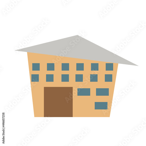 House illustration with simple childish style. Isolated on white background.