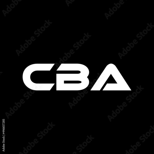 CBA letter logo design with black background in illustrator, vector logo modern alphabet font overlap style. calligraphy designs for logo, Poster, Invitation, etc. photo