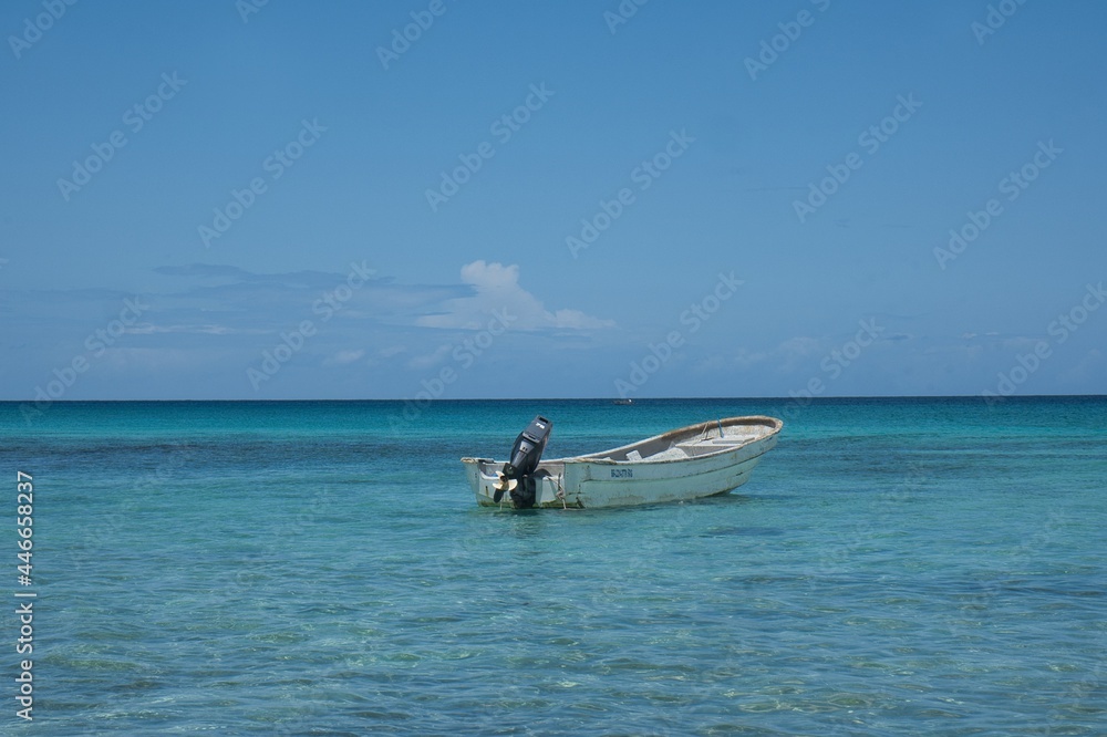 Images of a pleasure boat on Catalina Island in the Dominican Republic. July 14, 2021