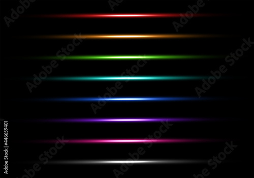colorful flare light overlay black background