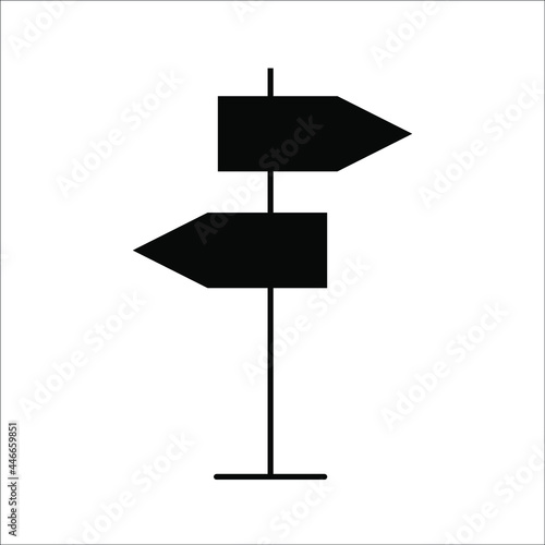 road sign icon. signpost. Flat design. Vector illustration.