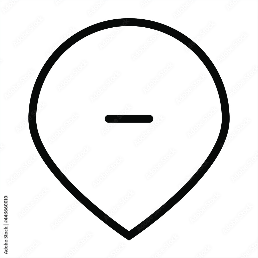 pin point icon location point icon. map location symbol with a minus sign. isolated on a white background. vector illustration. pin point icon location point icon. map location symbol with a minus sign. isolated on a white background. vector illustration.