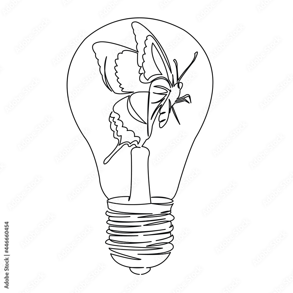 Continuous Line Art Recycle Sign with Light Bulb Stock Vector -  Illustration of concept, environment: 217864187