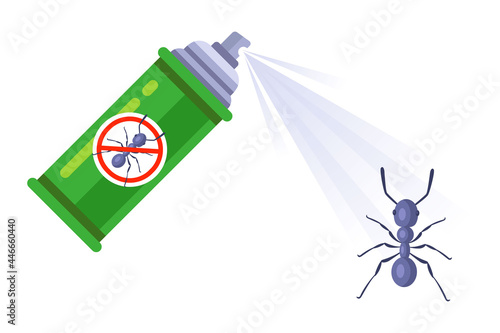 insect repellent in the form of a spray. destroy the home of ants pests. flat vector illustration.