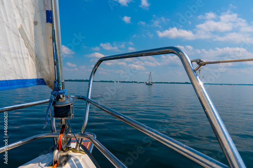 Beautiful sailboat sailing sails blue Mediterranean © netsay