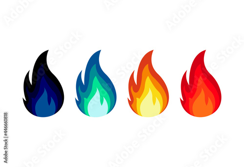 fire flames set, flames, fire, burning