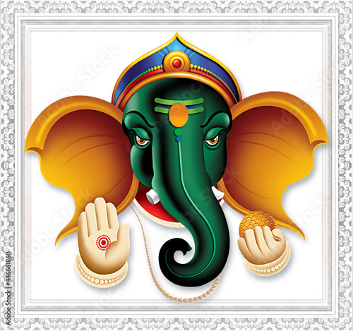 High Resolution Indian Gods Ganesha Digital Painting photo