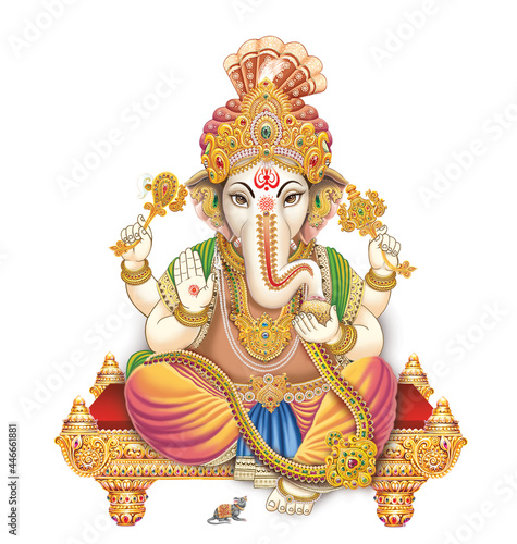 Papier peint High Resolution Indian Gods Ganesha Digital Painting