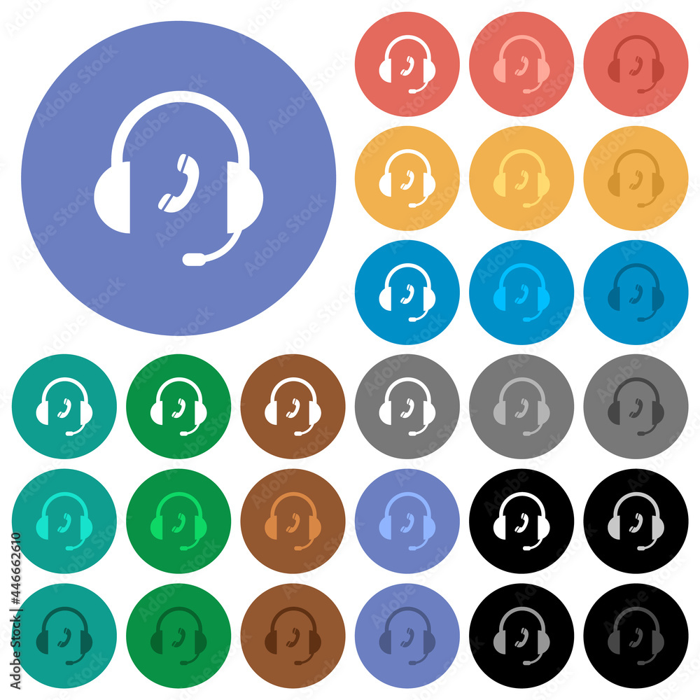 Call customer service round flat multi colored icons Call customer service round flat multi colored icons