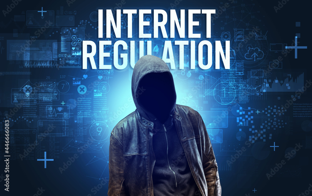 Faceless man with online security concept Faceless man with online security concept