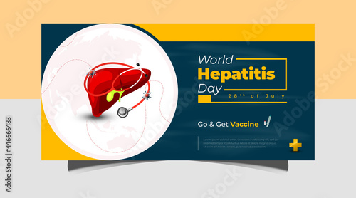 World hepatitis day poster, banner, flyer, social media post design
