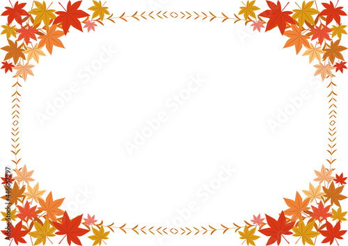 Autumn Leaves Corner Frame Border Background