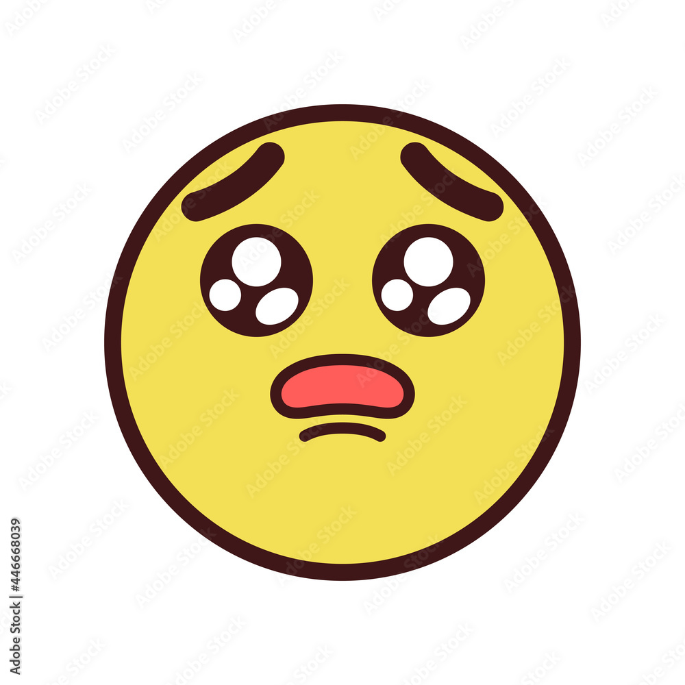 Fototapeta premium Isolated pleading face emoji icon Vector illustration
