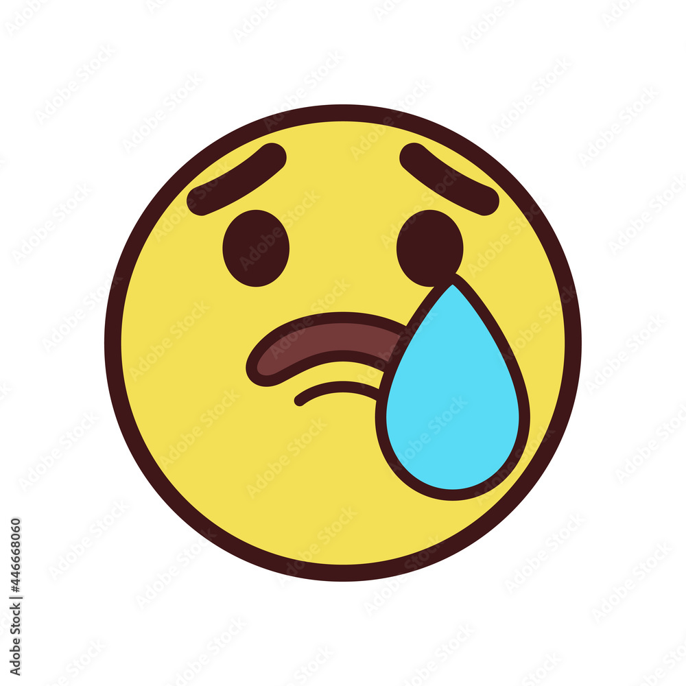Fototapeta premium Isolated crying emoji face icon Vector illustration