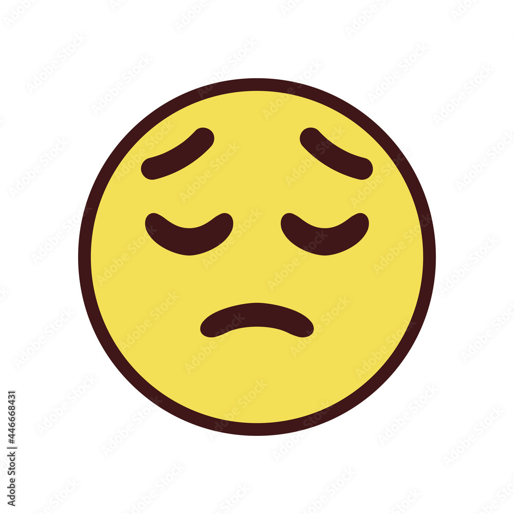 Fototapeta premium Isolated pensive emoji face icon Vector illustration