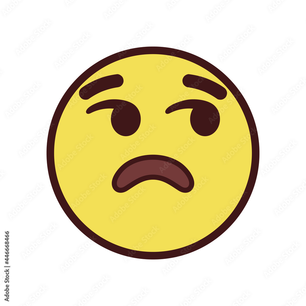 Fototapeta premium Isolated unamused emoji face icon Vector illustration