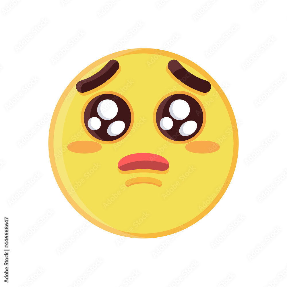 Fototapeta premium Isolated pleading face emoji icon Vector illustration