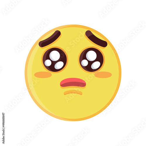 Isolated pleading face emoji icon Vector illustration