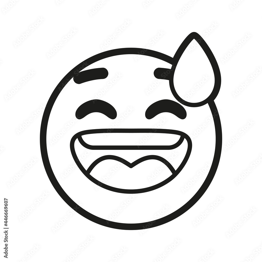 Isolated emoji face of a sweat smile Vector illustration Isolated emoji face of a sweat smile Vector illustration