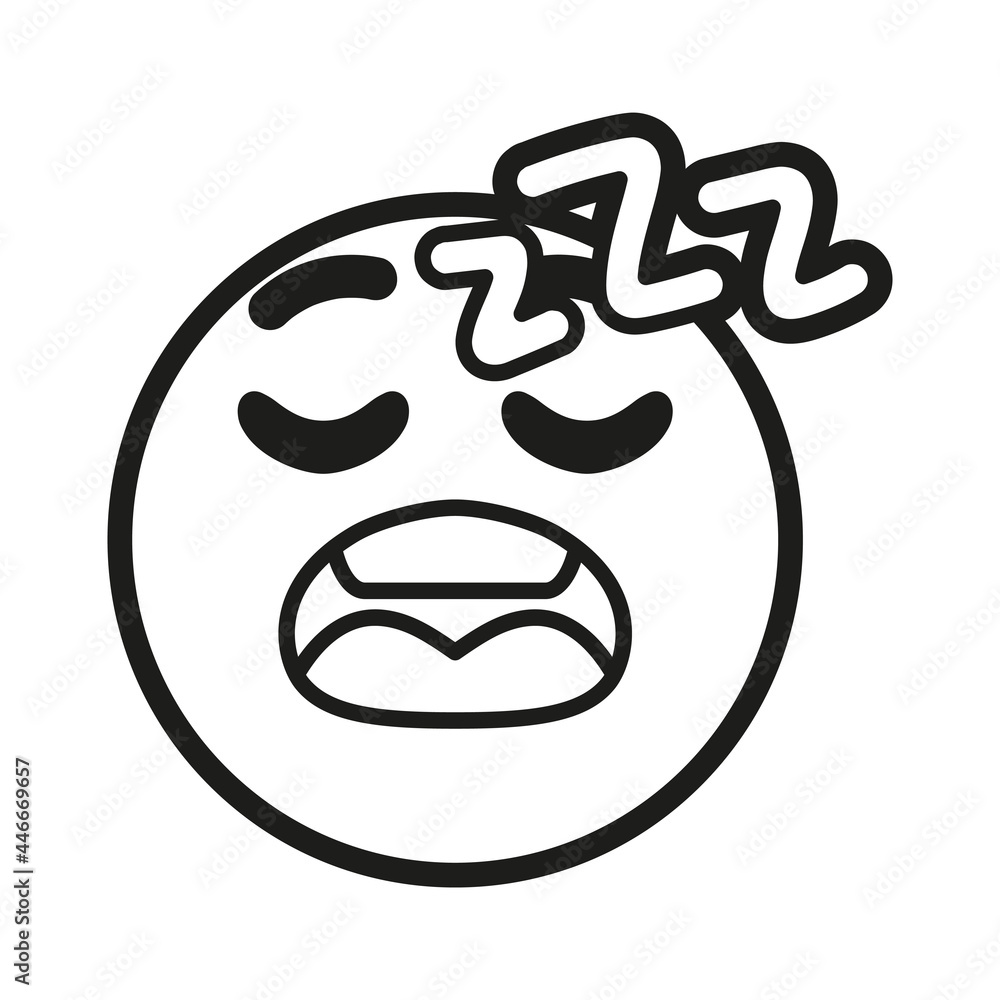 Isolated emoji face sleeping icon Vector illustration Isolated emoji face sleeping icon Vector illustration